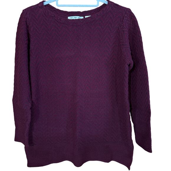 Eight Eight Eight Women's Purple 100% Cotton Sweater Size Medium - Picture 1 of 5